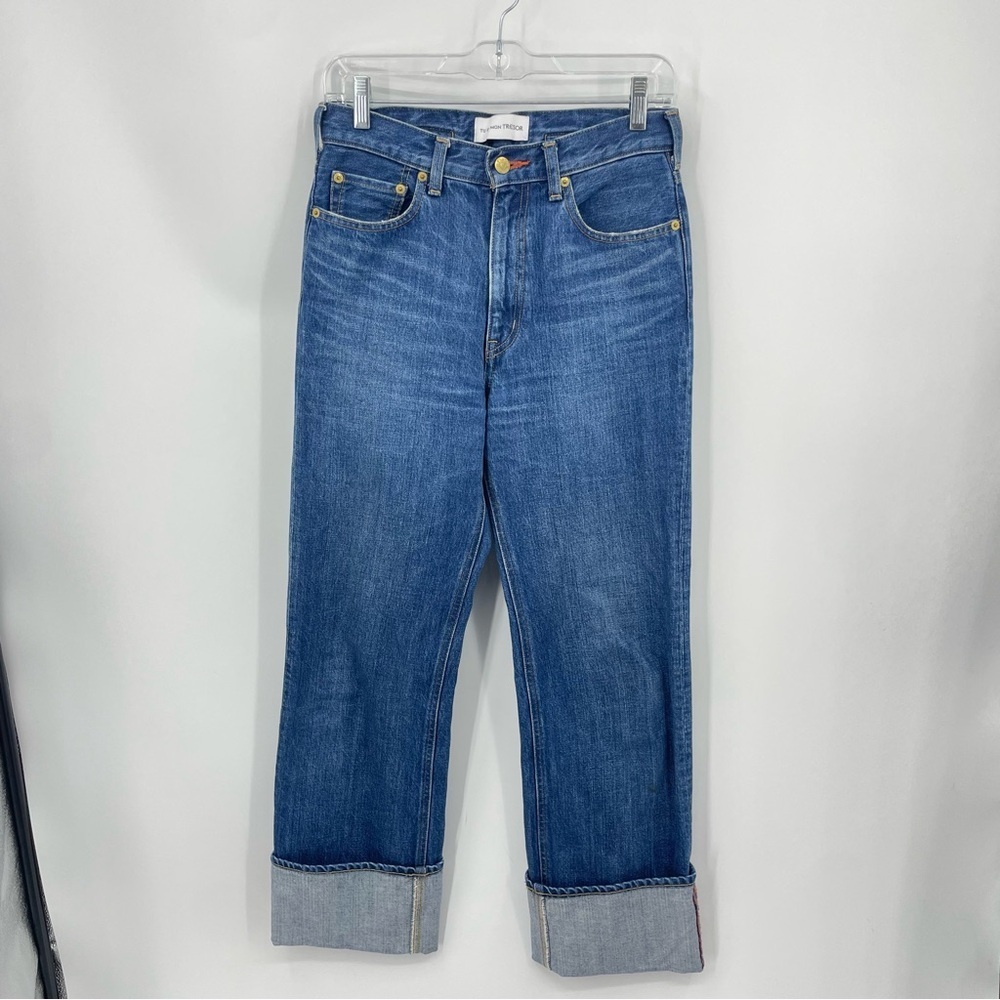 Tu es mon‎ TRESOR Carnelian High Rise Rolled hem Cuff straight Leg Jeans 26